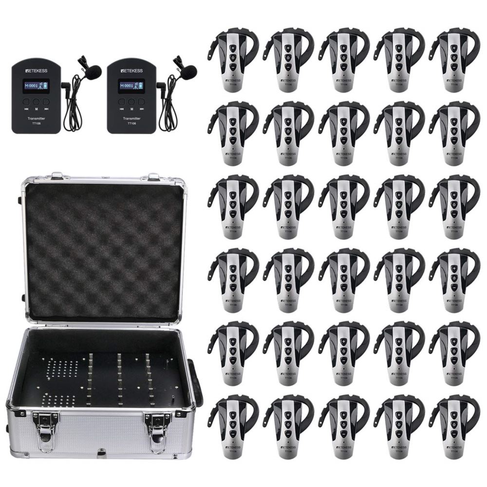 RetekessTT106 Tour Guide Audio Systems with Two Transmitters for Church Translation Tour Training 2.4GHz